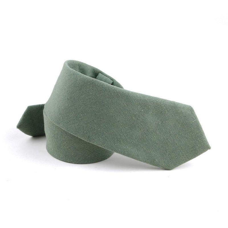 Elfeves Men Skinny Mint Green Ties Cotton Timeless Narrow Width Best Neckties for Grooms - Image 3